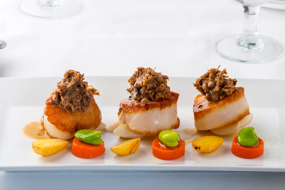 Diver Sea Scallops topped with beef short rib from Pascal's on Ponce in Coral Gables.