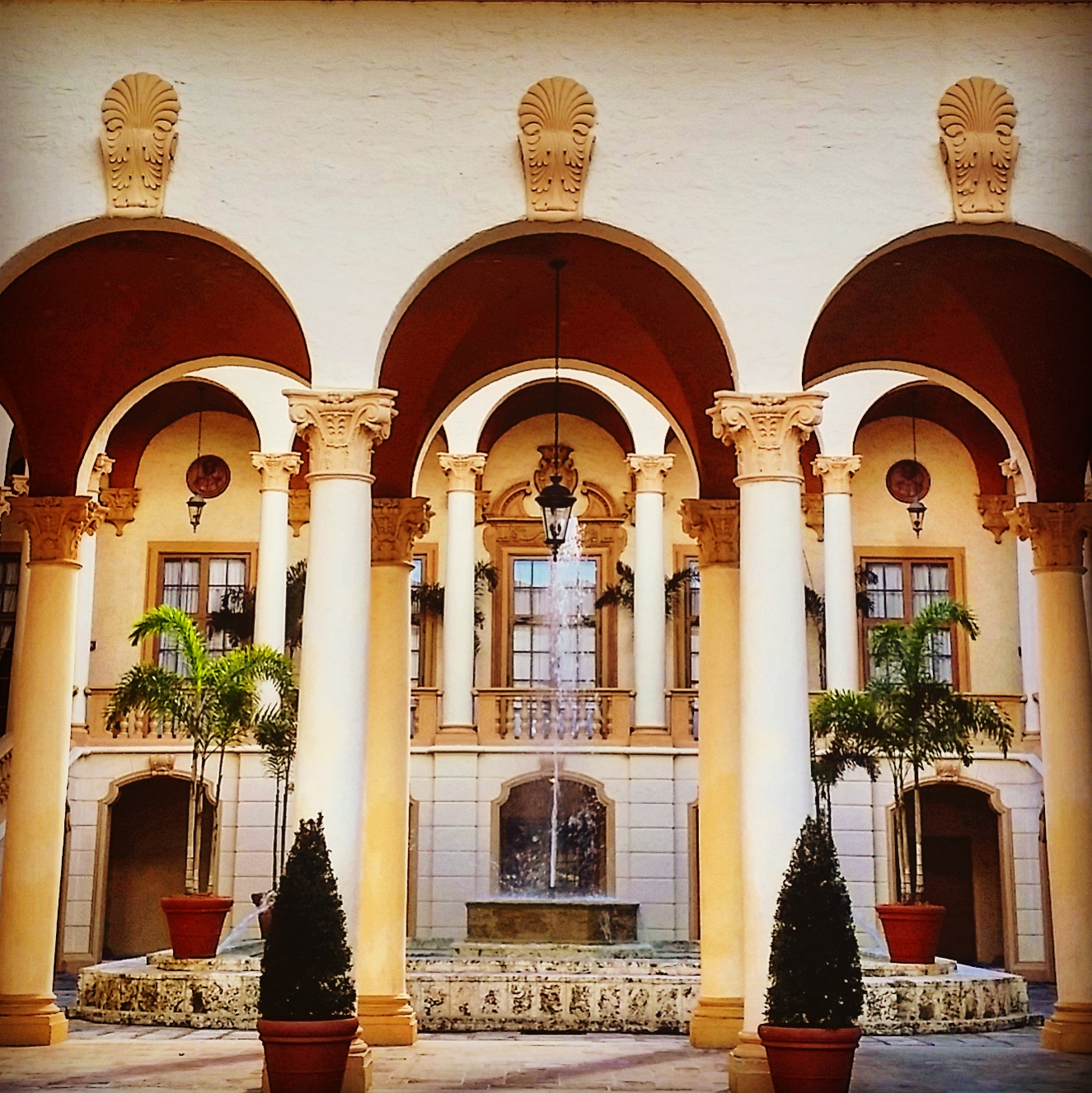 The Biltmore Spanish Courtyard is one of the most popular locations for engagement photos due to its romantic arches.
