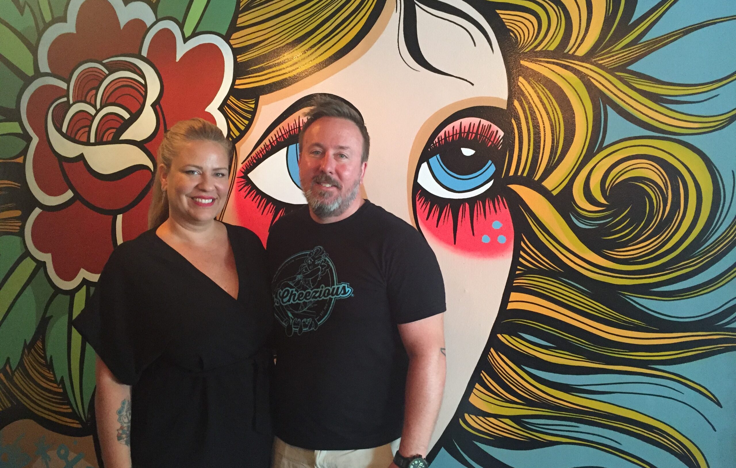 Ms Cheezious owners Brian and Fatima Mullins at the Coral Gables Location
