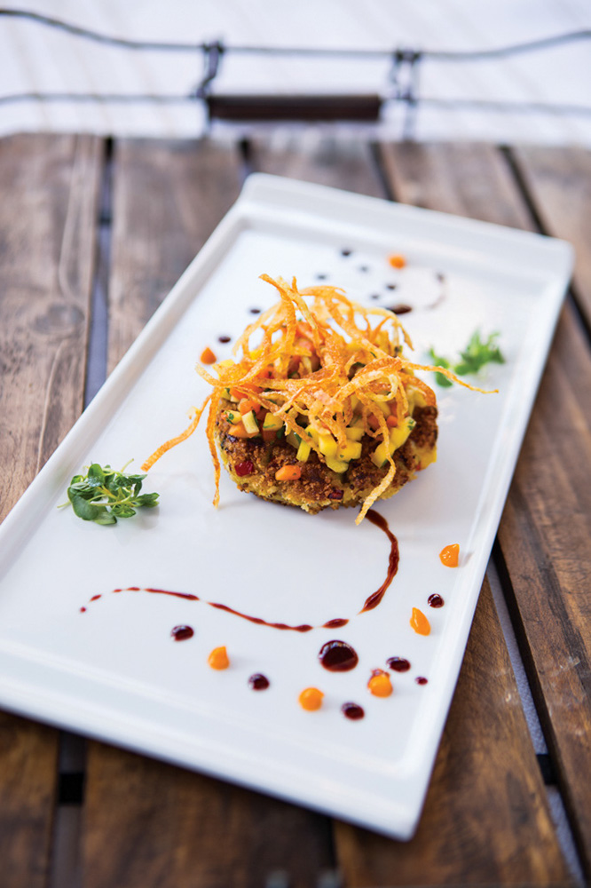 West Indian Curried Crab Cake from the restaurant Ortanique in Coral Gables, Florida