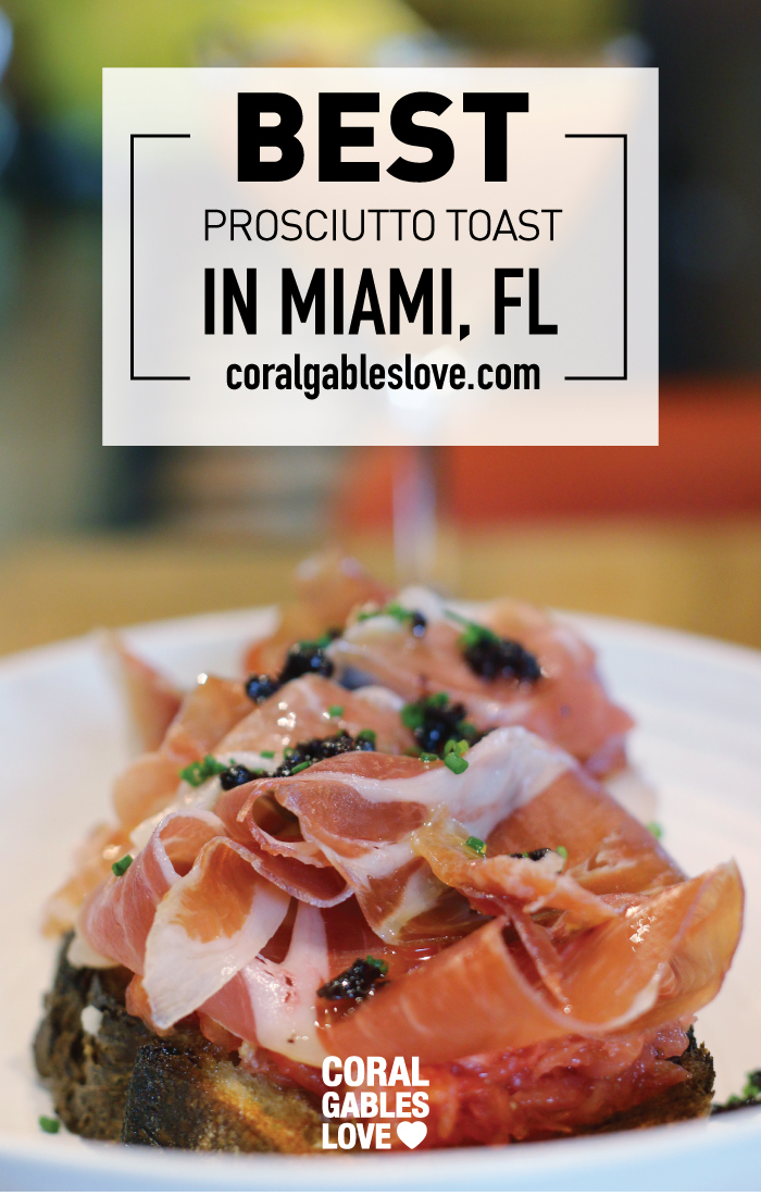 Pan Con Tomate topped with prosciutto at Glass & Vine in Miami. Click to read more or pin and save for later! Brunch Miami | Coral Gables | Coconut Grove