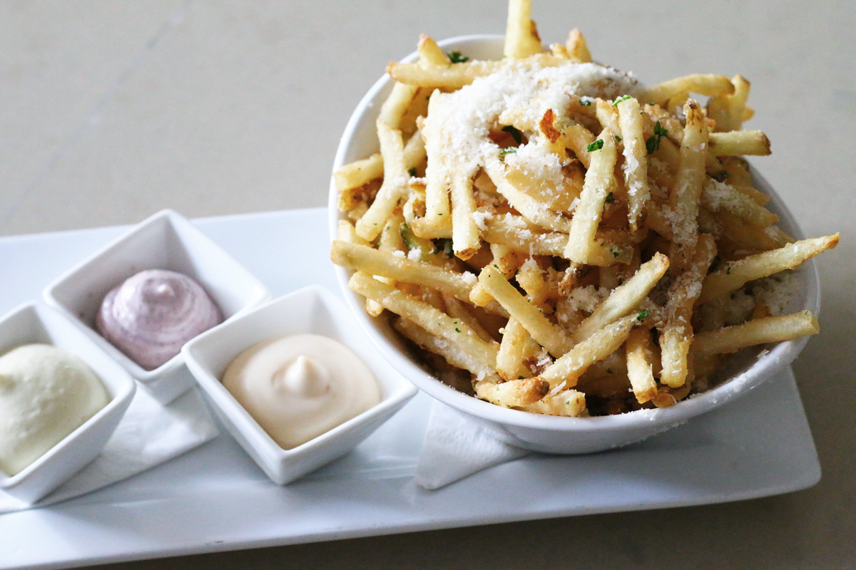 Angelique Euro Cafe in Coral Gables serves the most delicious pommes frites (french fries) with 3 kinds of aioli sauce. You have to try them! Click to read more or pin and save for later!