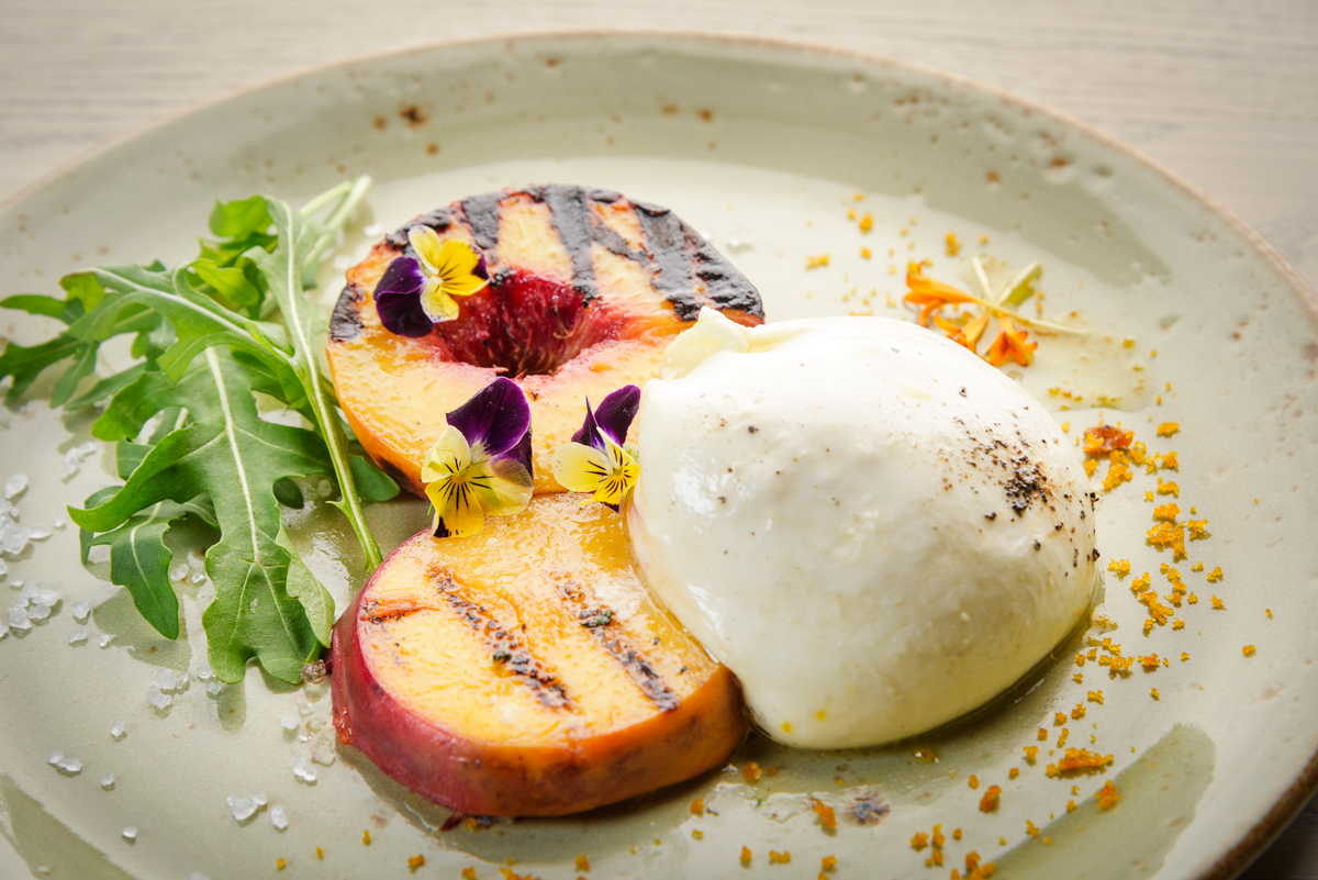 Zucca Coral Gables Restaurant Peach Burrata