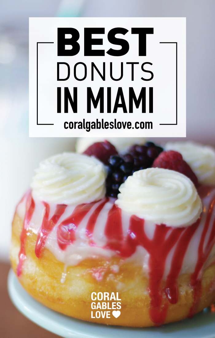 The Best donuts in Miami are Honeybee Doughnuts in South Miami. This is the raspberry coulis flavor.