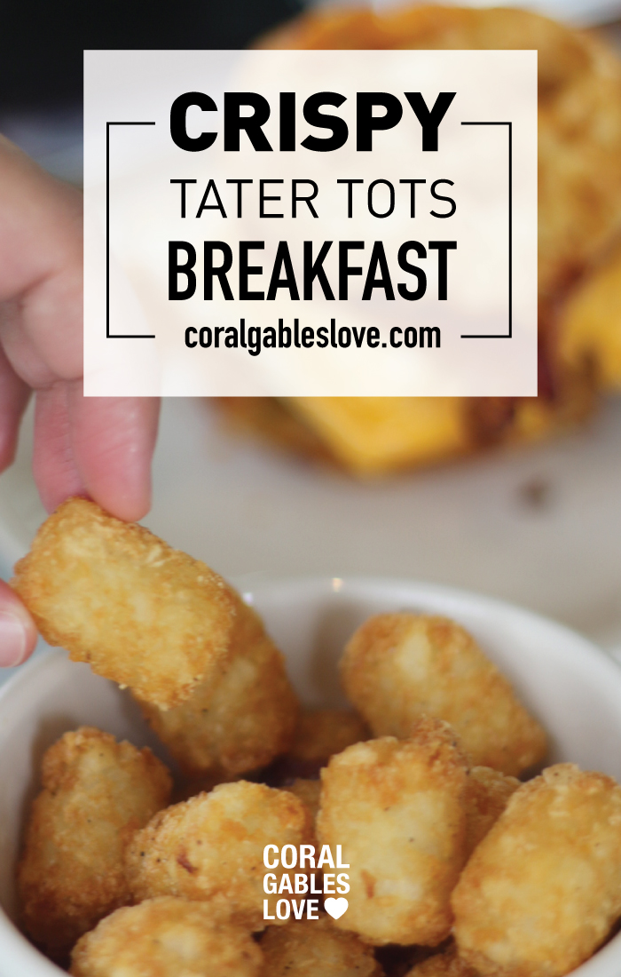 Spring Chicken Breakfast menu crispy tater tots. Miami restaurant.