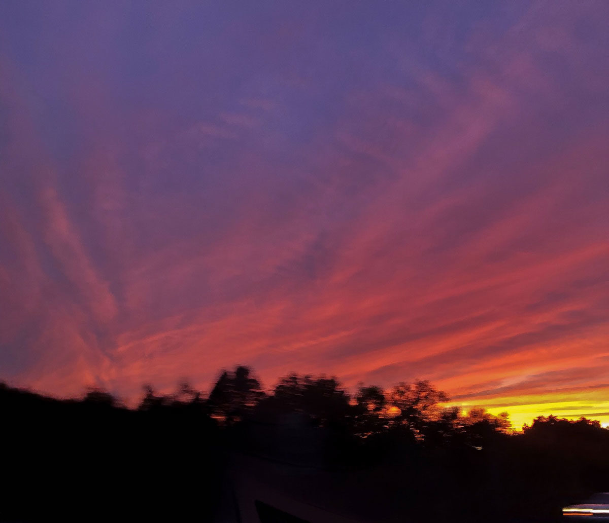 Sunset over catskill mountains new york