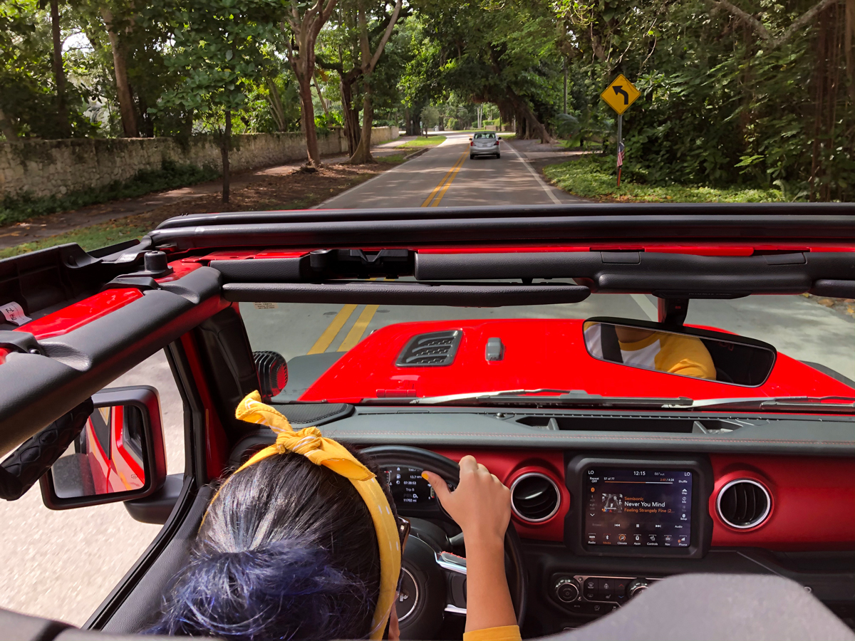 Jeep Wrangler Rubicon Exploring High Tide in Matheson Hammock Park in Coral Gables, Florida - Miami