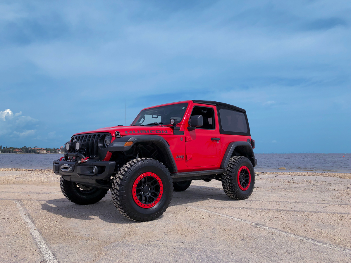 Jeep Wrangler Rubicon Exploring High Tide in Matheson Hammock Park in Coral Gables, Florida - Miami