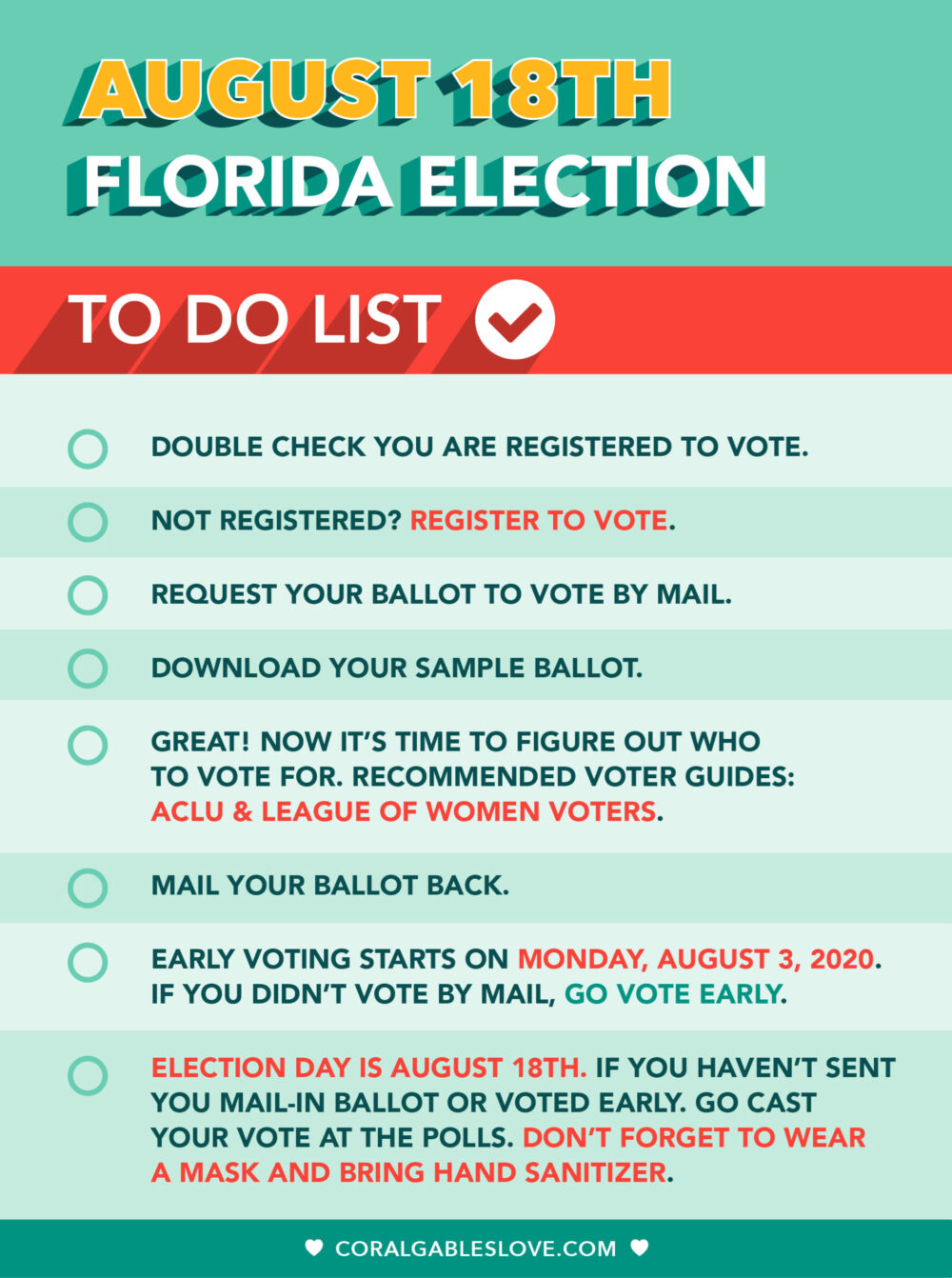 Complete This Checklist To Prepare For the Florida Primary Election on