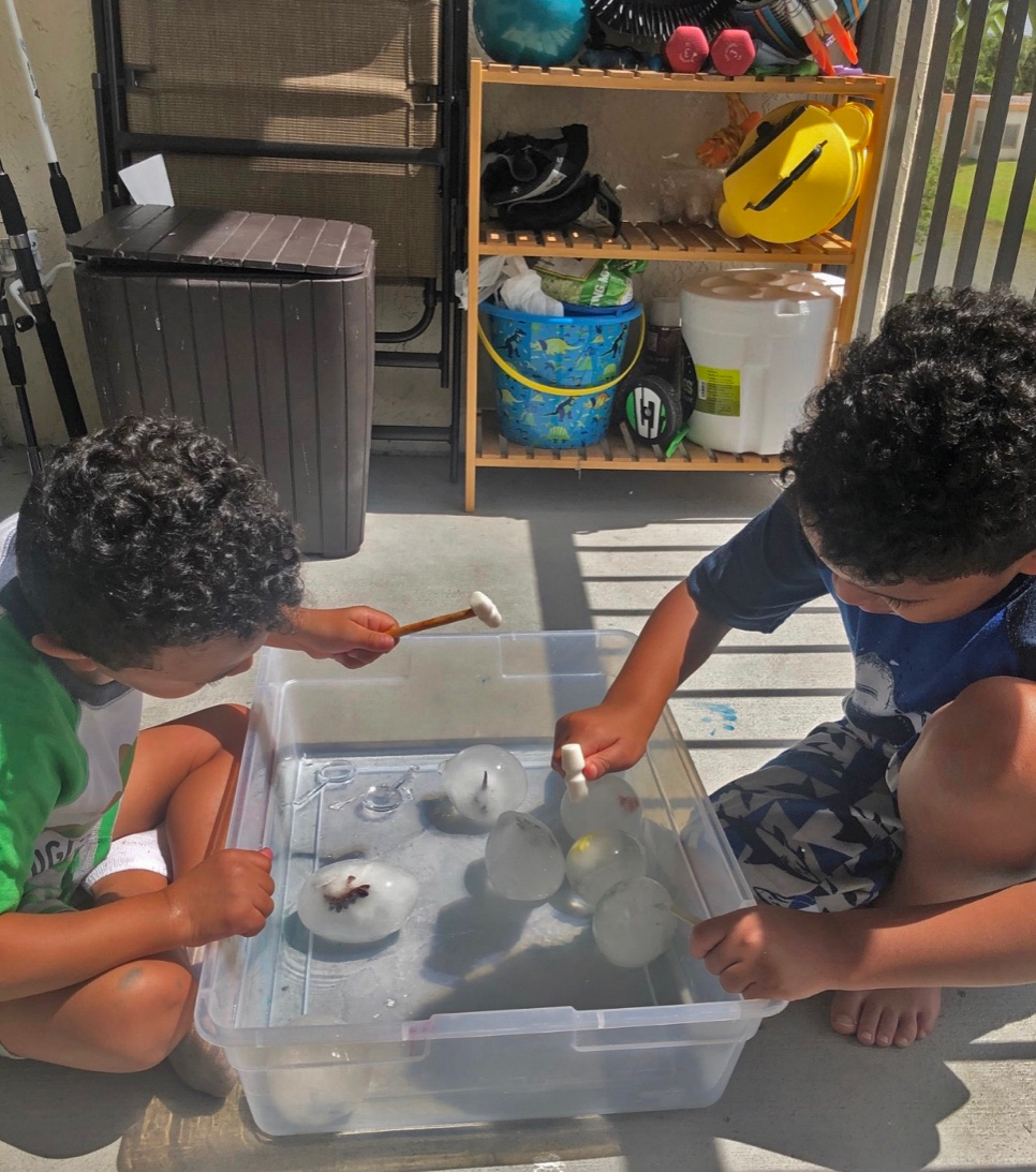 Kids Activities at Home Frozen Dinosaur Eggs