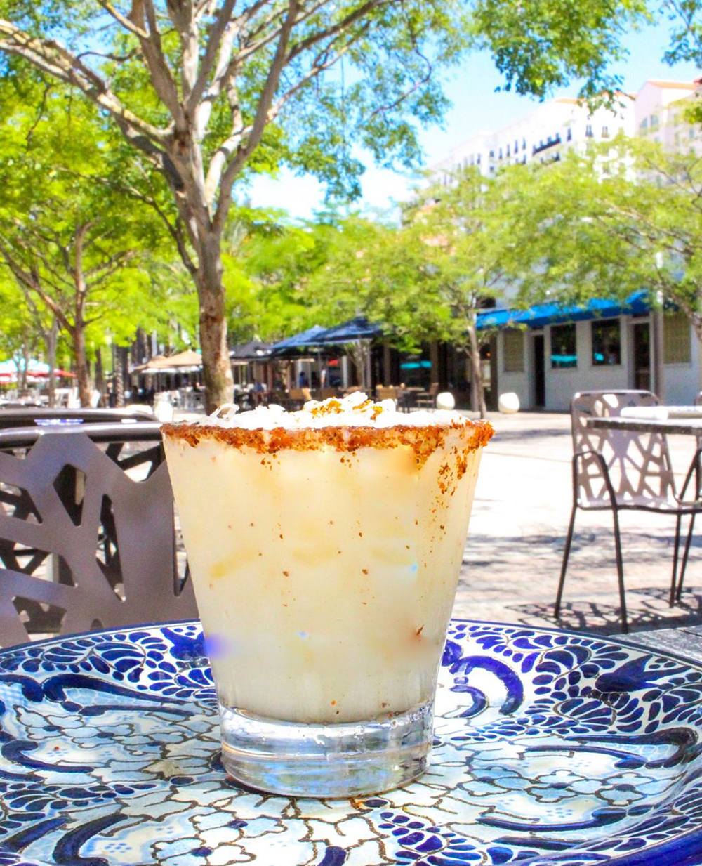 Miami Cocktails Coconut Margarita to go at Cocina Talavera restaurant in Coral Gables