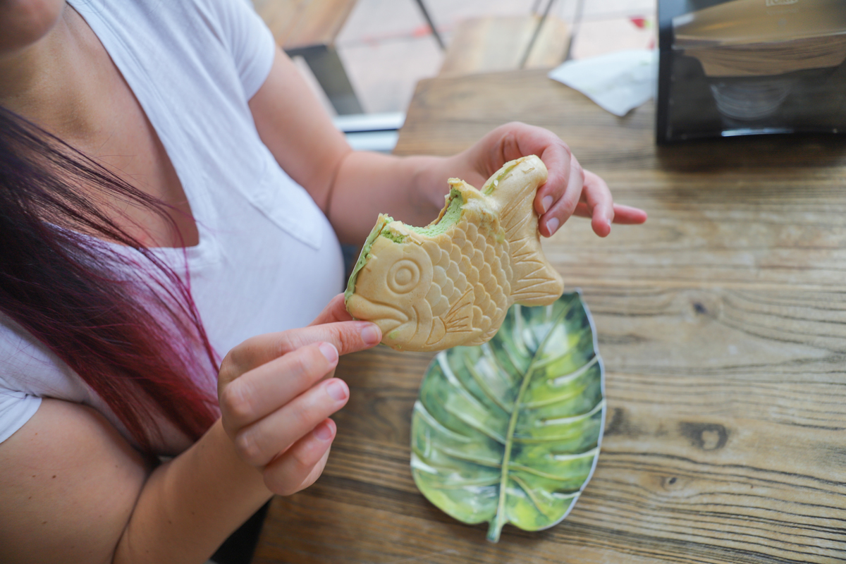 Fish Shaped Ice Cream Sandwich in Miami. Matcha and Boba Flavor in Coral Gables