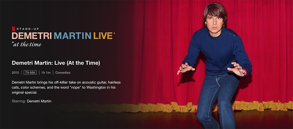 Must-Watch Comedy Stand up Specials To Watch on Netflix Demetri Martin: Live (At the Time) 