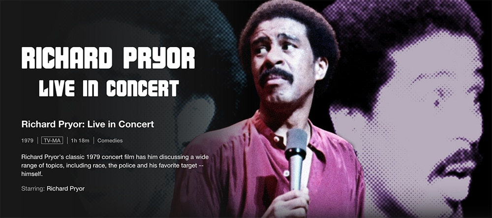 Must-Watch Comedy Stand up Specials To Watch on Netflix - Richard Pryor: Live in Concert