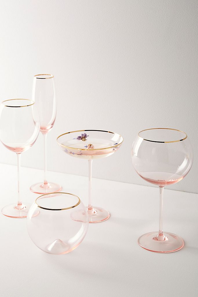 best gifts for her gold rim wine glass