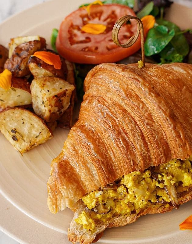 Lartisane Vegan Bakery Coral Gables egg croissant sandwich