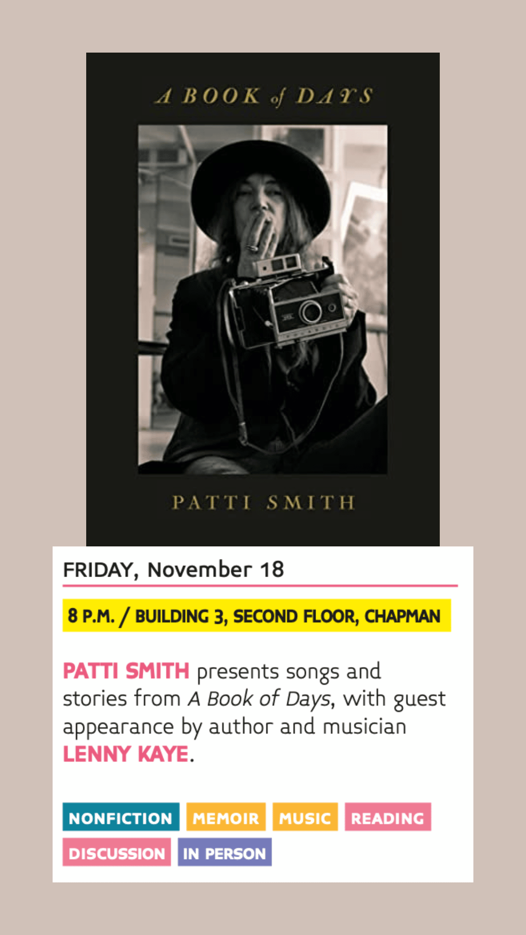 Miami Book Fair 2022 - Patti Smith, a book of days