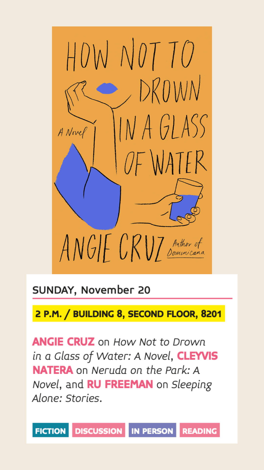 Miami Book Fair 2022 - Angie Cruz, how not to drown in a glass of water