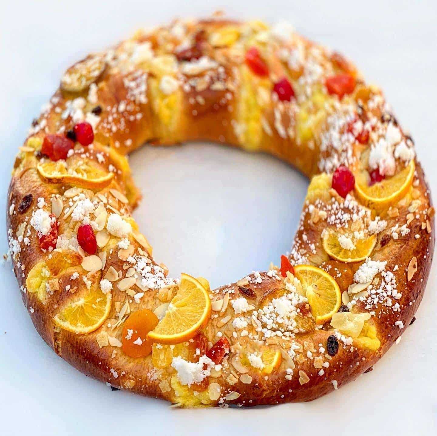 Rosca de Reyes, Roscon de Reyes or King Cake from Bachour Bakery in Miami, Coral Gables Florida
