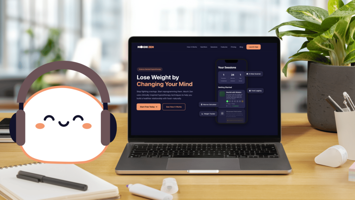 mochi zen emotional eating app for weight loss. lose weigh by changing your mind listening to hypnosis recordings to rewire your patterns of emotional and binge eating