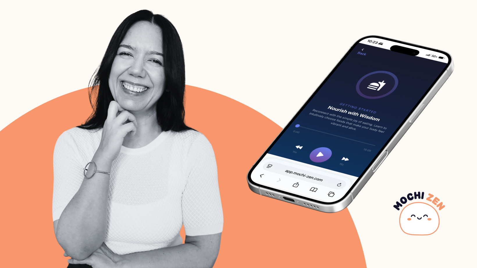 Mochi Zen combines RTT-based hypnotherapy audio sessions with an AI nutrition tracker — meal scanner, macros calculator, weight tracker, and daily journal. The idea is that you address the why (subconscious patterns driving sugar cravings) and the what (what you're actually eating) at the same time.